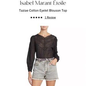 Isabel Marant Etoile Taziae Cotton Eyelet Blouse Top NWT (M)